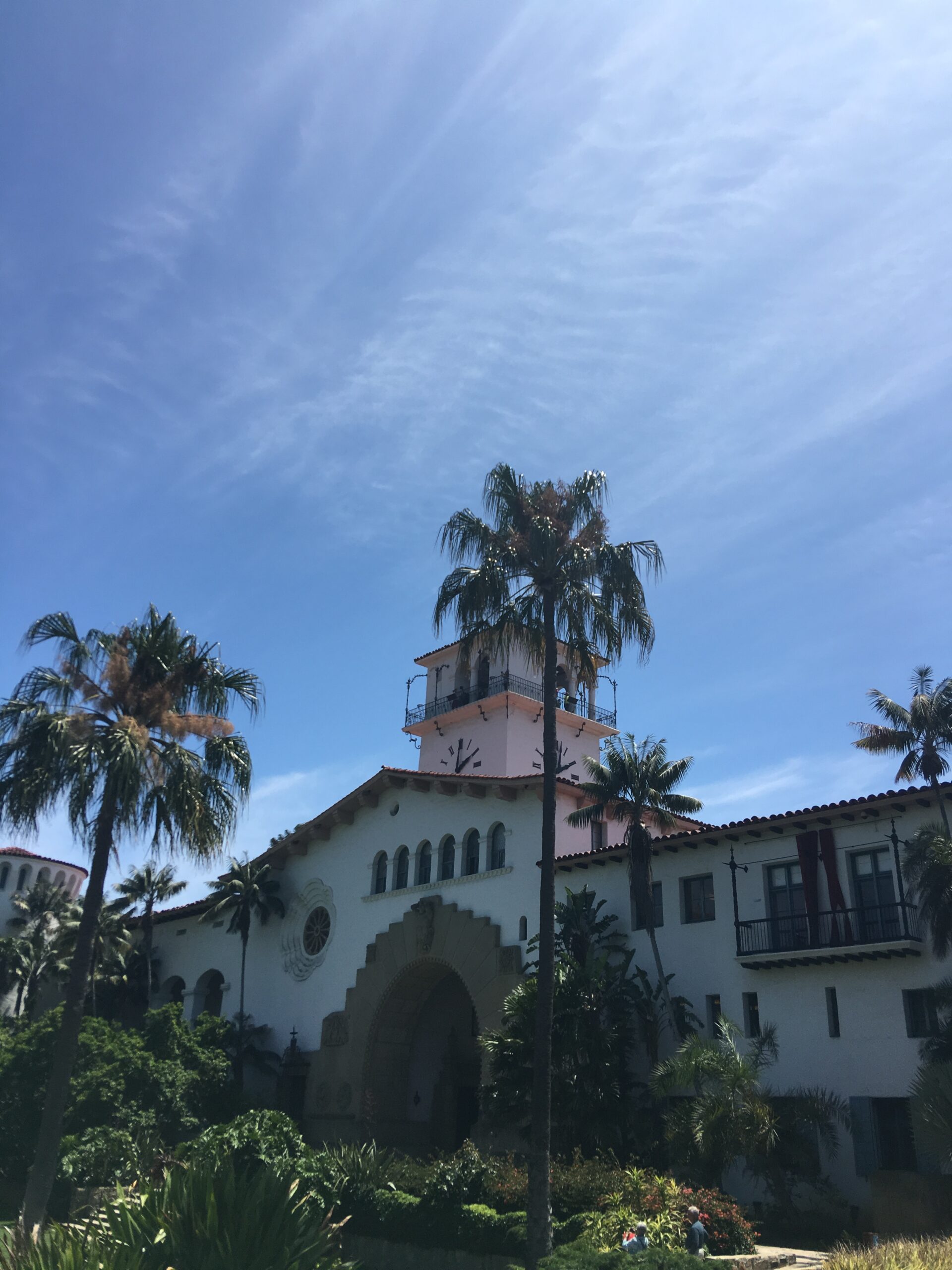 santa barbara ocean sunken gardens morning light fountain