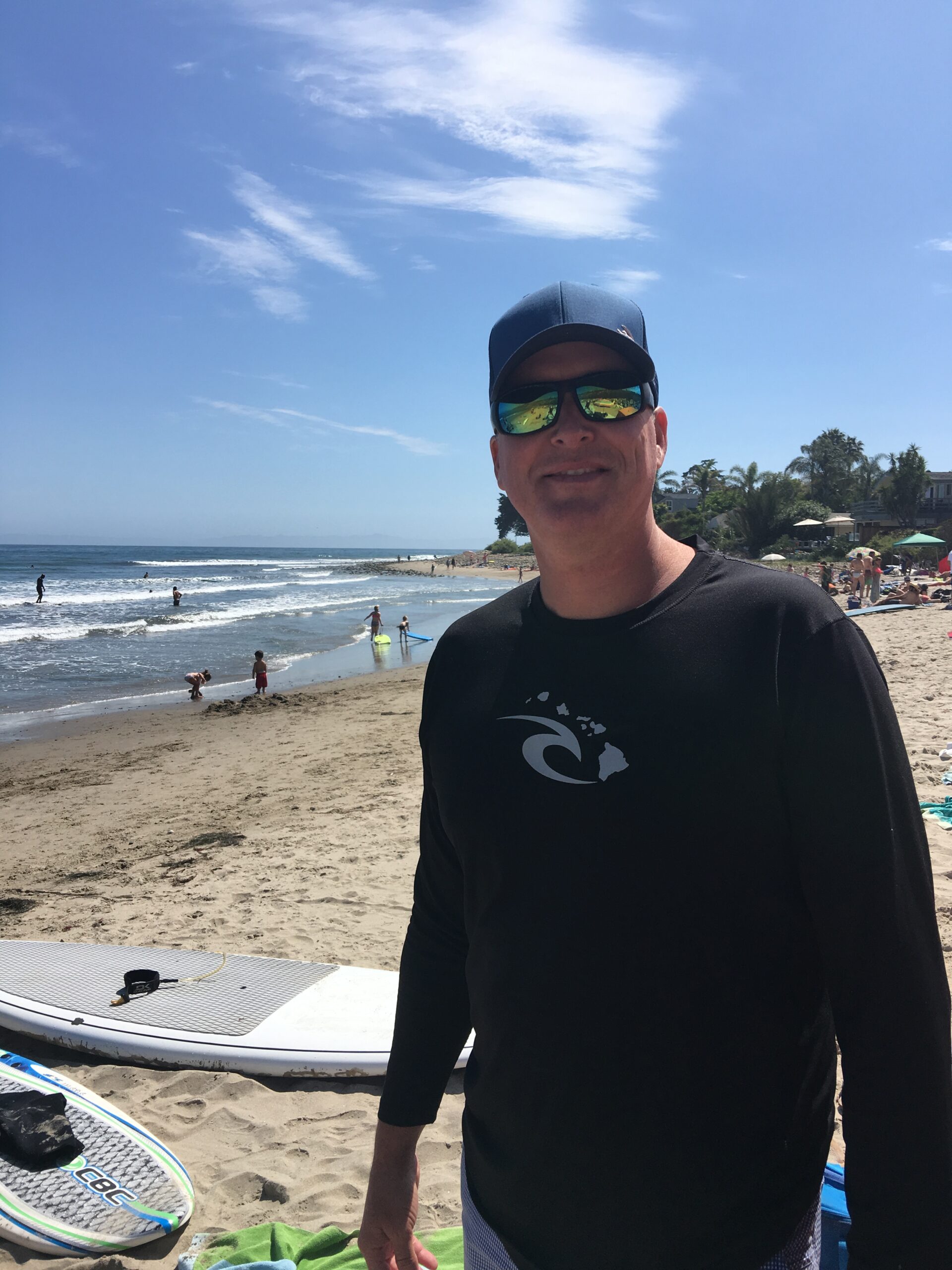 surfing Rincon Beach autumn swell offshore California morning